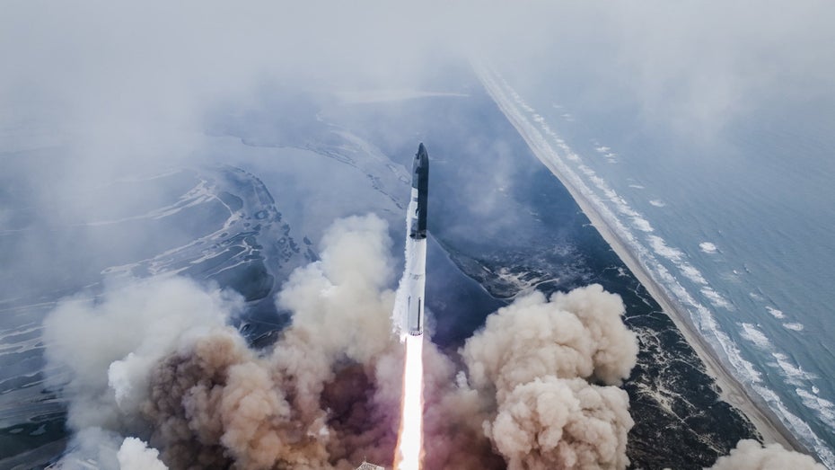 Starship bricht zu erfolgreichem dritten Testflug auf. (Foto: SpaceX/Elon Musk/X) Starship Testflug