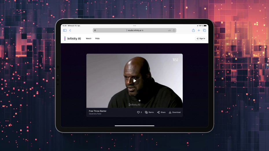 Promi-Deepfakes in Sekunden: Infinity AI wirft Fragen auf Promi-Deepfakes in Sekunden: Infinity AI wirft Fragen auf