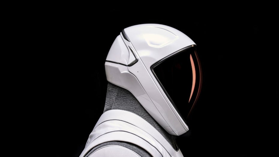 Das ist der Helm für den neuen Anzug von SpaceX. (Foto: SpaceX) Mit Display im Helm: SpaceX zeigt erstmals den neuen Raumanzug