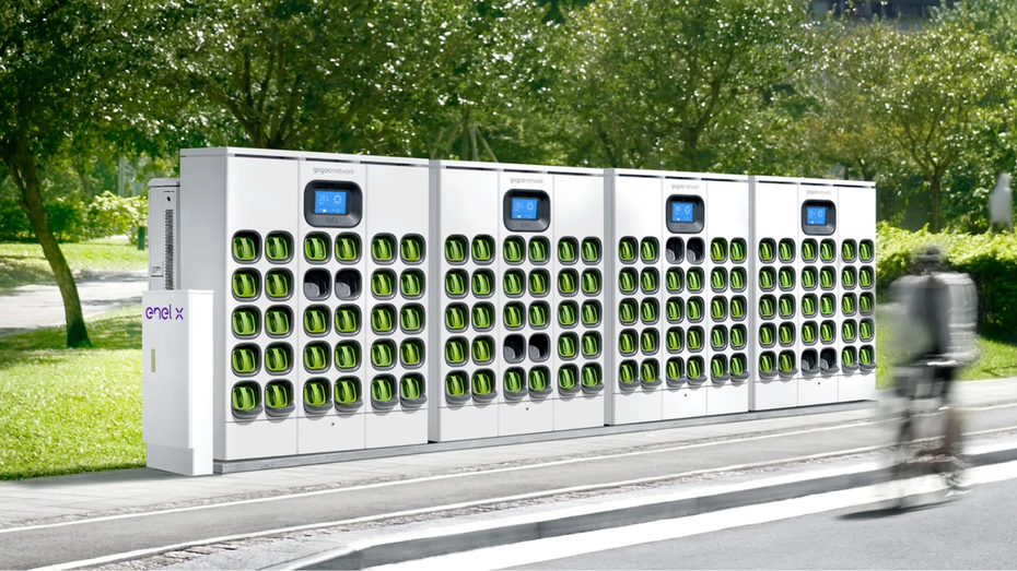 Batterietauschstation für Elektroroller und E-Fahrräder in Taiwan. (Rendering: Gogoro) Plötzlich virtuelles Kraftwerk: Wie Batterien von Elektrorollern im Notfall Stromausfälle verhindern