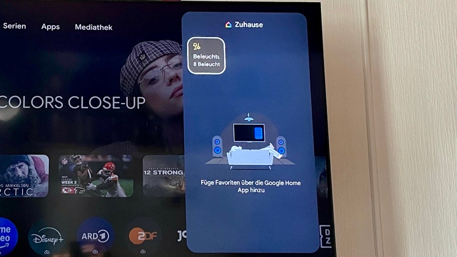 Der Google TV Streamer zeigt Smarthome-Inhalte an.