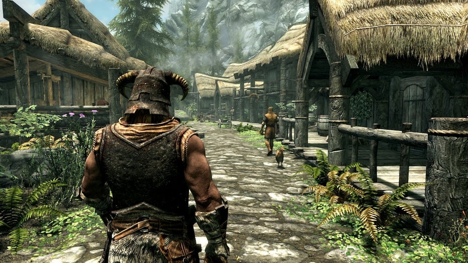 Skyrim-Spieler will höchsten Berg mit Laufband erklimmen – und muss erst ein großes Problem lösen