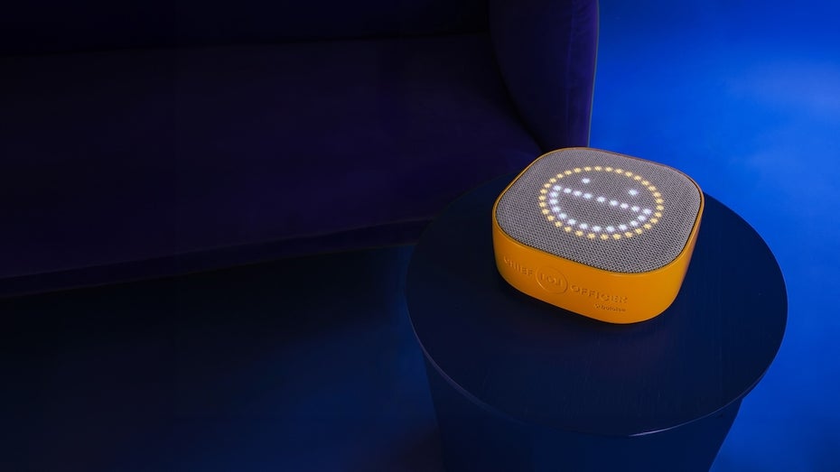 The Chief LOL Officer features LEDs that display smiley faces.