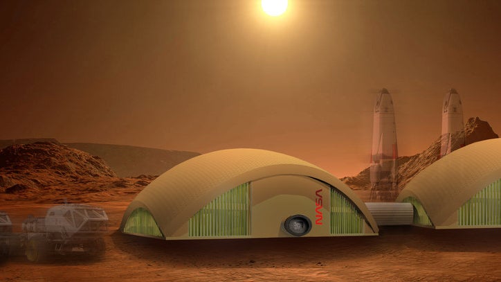 Habitat für Mond oder Mars. (Rendering: Redhouse/Nasa) Habitat Mond Mars