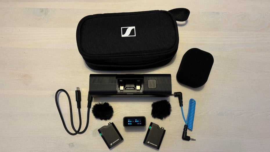 Das Sennheiser Profile Wireless kommt als Multi-Tool mit Gehäuse, Transmittern, Receivern und weiterem Zubehör.(Foto: t3n) Sennheiser Profile Wireless im Test: Die erste Aufnahme schlug fehl – warum das Mikro trotzdem überzeugt