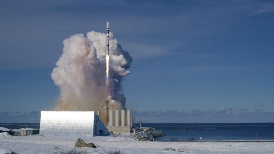 Spectrum-Rakete beim erfolgreichen Start. (Foto: Isar Aerospace, D Wise/Nasa/Spaceflight.com) Spectrum-Rakete Isar Aerospace