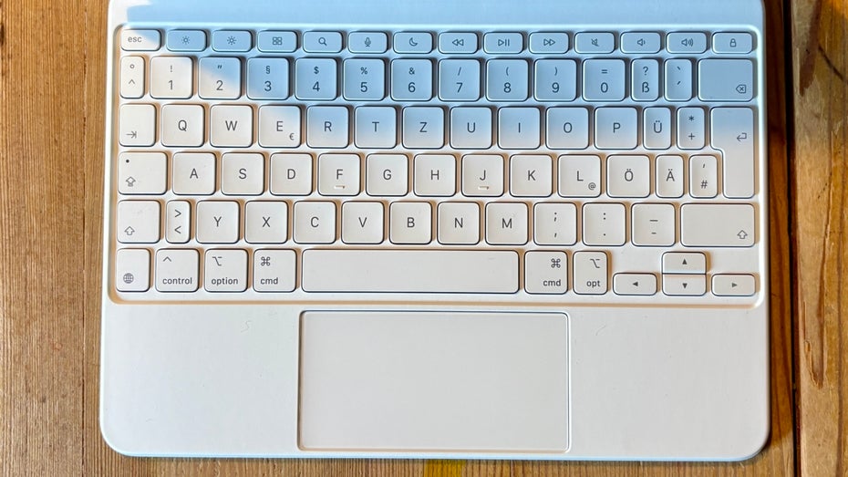 Eine Tastatur für ein iPad in der Nahaufnahme.