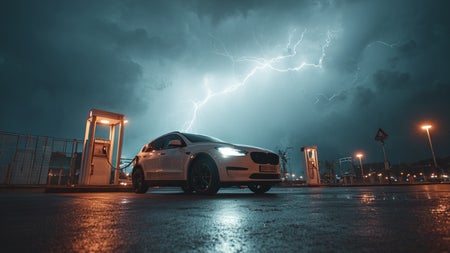 Darf man E-Autos bei Gewitter laden? Das rät der ADAC